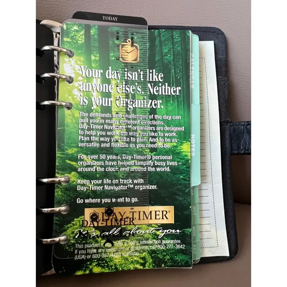 VTG Daytimer Medium Personal Planner Agenda Journel Organizer 90's Faux Leather